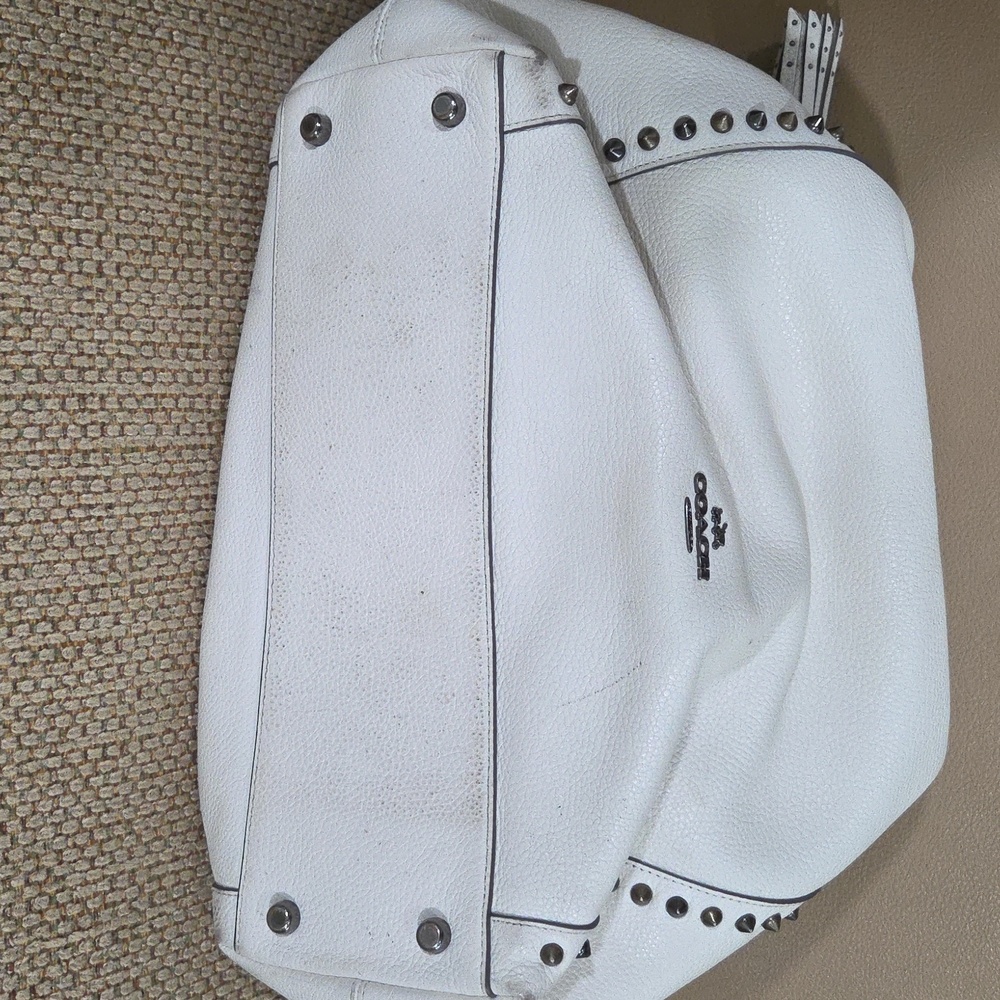 COACH Authentic Shoulder Bag with pewter Studded Accents - Picture 3 of 8